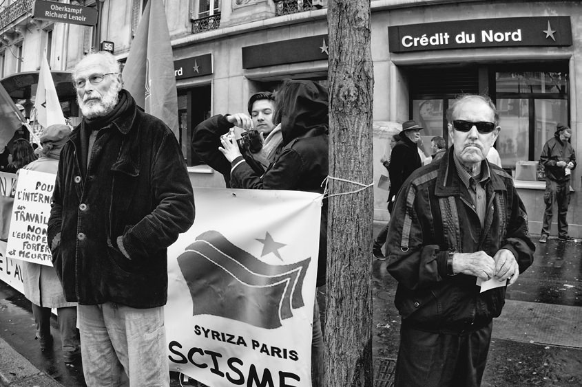 Paris - Labor day demonstration between Place de la République et Place Léon Blum 01-05-2015 #-87 (travaillée) N&#38;B