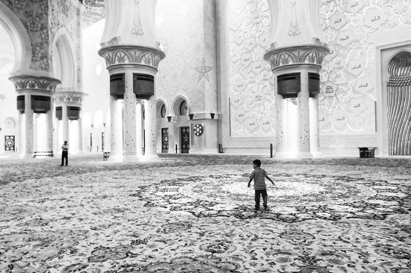 United Arab Emirates - Abu Dhabi - Sheikh Zayed Grand Mosque 18-10-2013 #-86 N&#38;B