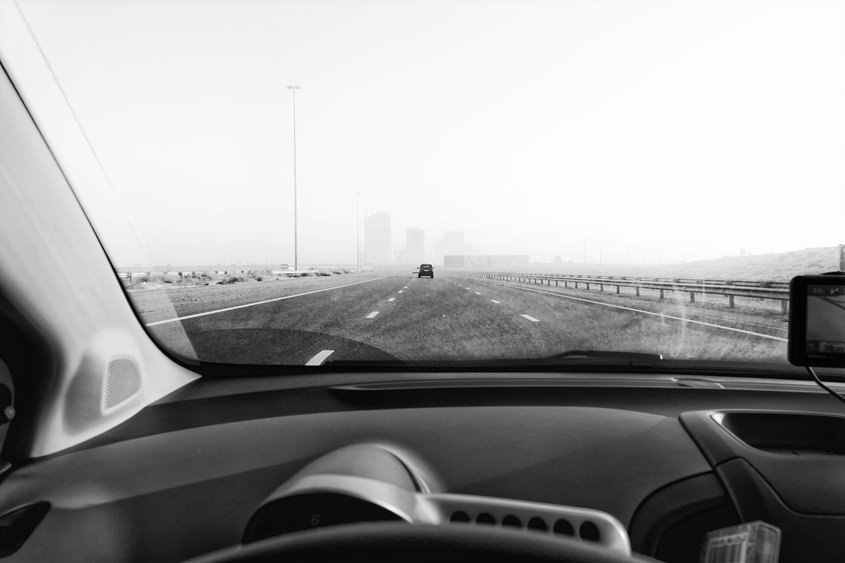 United Arab Emirates - Road from Dubai to Ras Al Khaimah 17-10-2013 #-20 N&#38;B