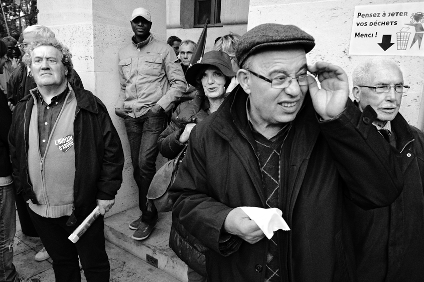 Paris - Place de Stalingrad - Rassemblement du Front de gauche 04-05-2012 #-46 B&#38;W