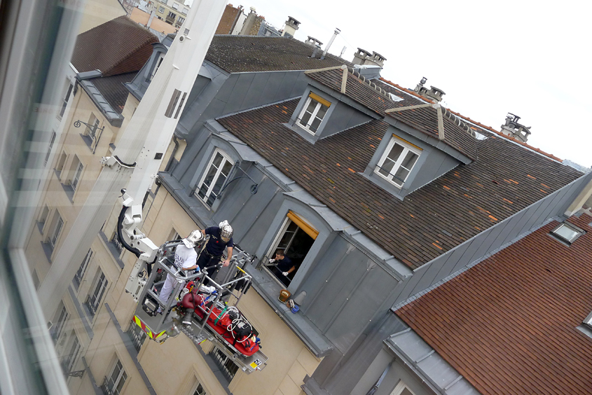 Paris - Rue Mouffetard - Intervention des pompiers 23-09-2013